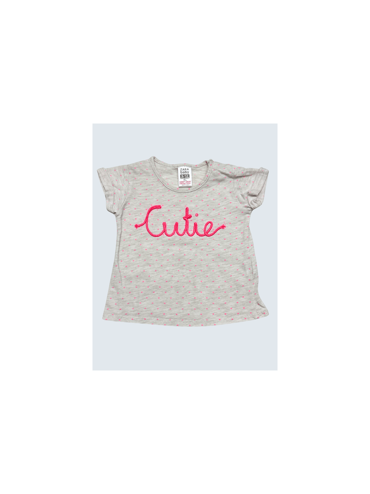 T-Shirt d'occasion Zara 9/12 M. pour fille.