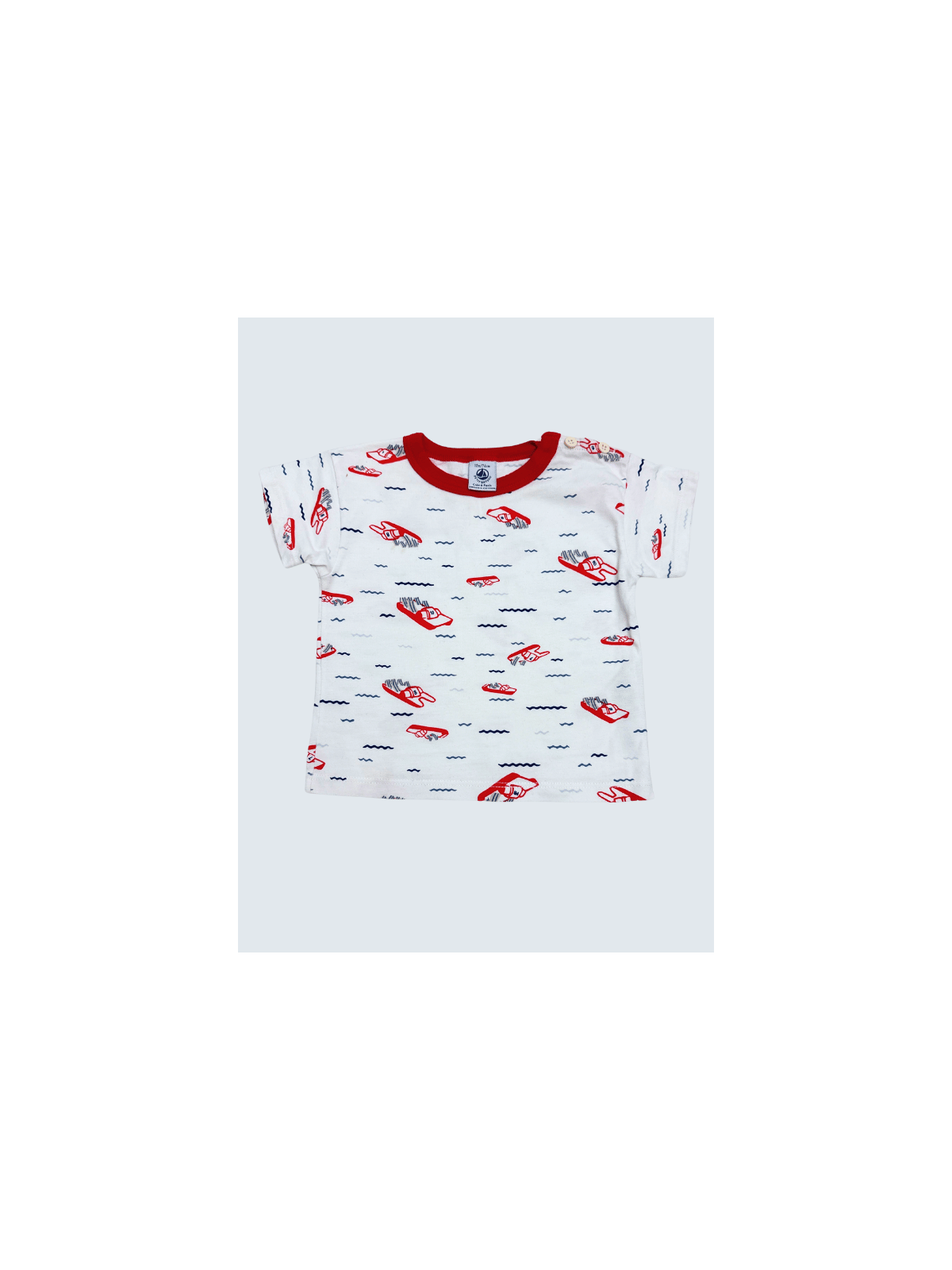 T-Shirt d'occasion Petit Bateau 12 Mois pour garçon.