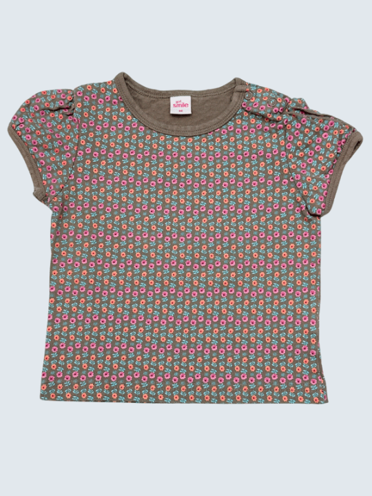 T-Shirt d'occasion Smile 12 Mois pour fille.