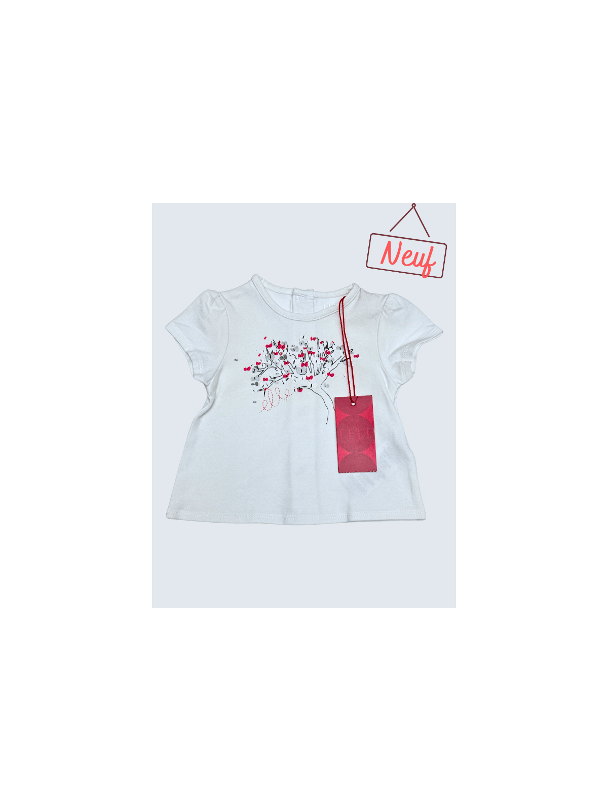 T-Shirt d'occasion Elle 3 Mois pour fille.