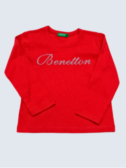 T-Shirt d'occasion Benetton 9 Mois pour fille.