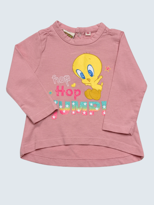 T-Shirt d'occasion Looney Tunes 6 Mois pour fille.